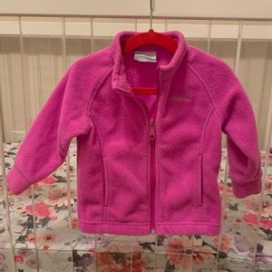 Columbia fuchsia fleece jacket, 12-18mo